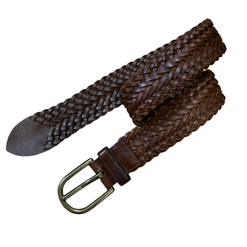Braided Brown Leather Belt Abercrombie and Fitch